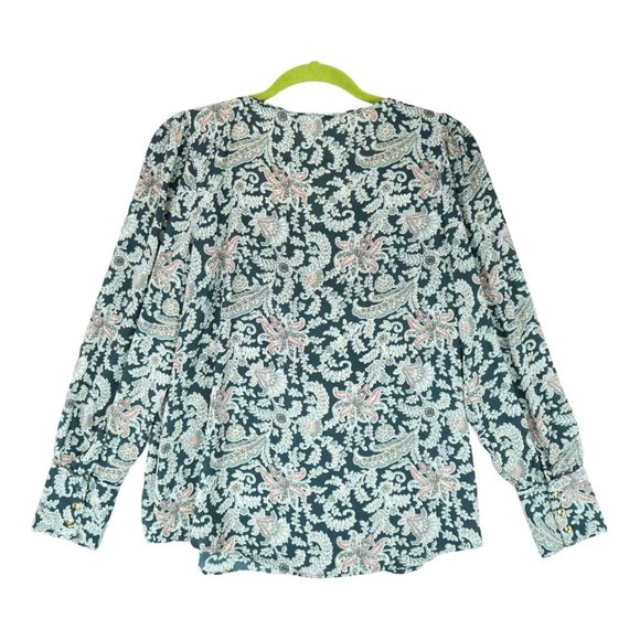 LOFT Ann Taylor - Floral Paisley Long Sleeve Lightweight Blouse Size MP Petites - Picture 2 of 6